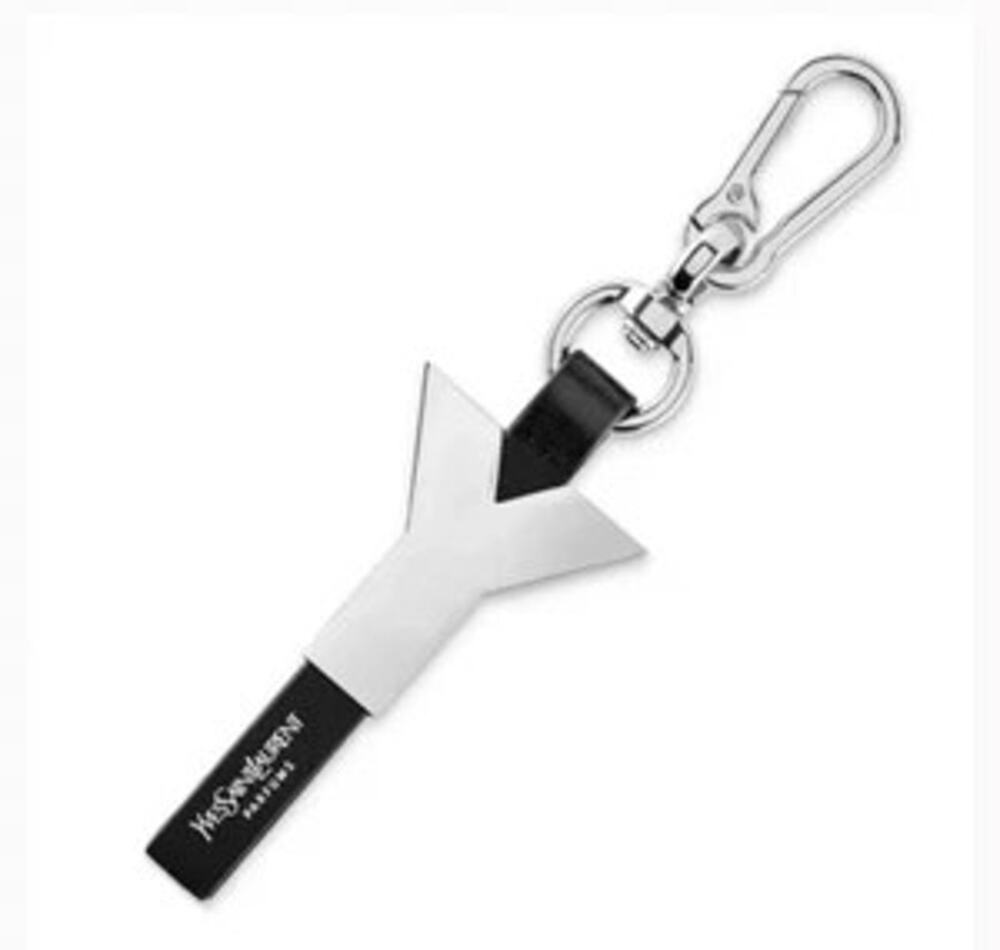 YVES SAINT LAURENT Limited Edition Key Ring Black & Silver NEW